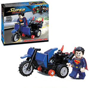 TALKING GANESHA 36+ Pieces Building Blocks of Superheroes Motorcycle construction set for kids (Superman)