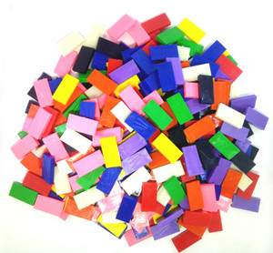 Domino Rush Assorted |Toppling Dominoes | Ten Colors | 300 Pcs | Square Edge