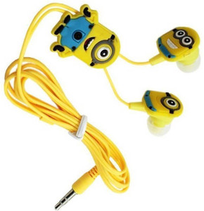 Adnet Z-20 Yellow Minions In ear Headphone Wired Headset with Mic