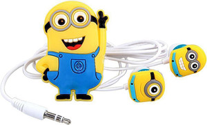 VRCT Minion Cartoon Earphone for Android Mobile,Windows Phone,iPhone and Media Player Wired Headphone (Yellow, In the Ear) Headset with Mic