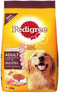 pedigree adult rice, meat 1.2 kg dry dog food