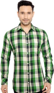 GlobalRang Men's Checkered Casual Button Down Shirt