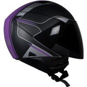 Black and purple bike store helmet