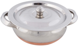 Jalpan Serving & Cookware Premium Handi Copper Bottom 1.25 Liter with LID. -