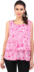 VASTRAABHUSHAN Formal Sleeveless Printed Women Pink Top