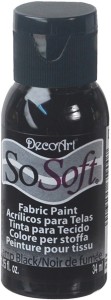 DecoArt SoSoft Fabric Paint 1 oz. - Lamp Black ⋆ Gina Reddin Designs