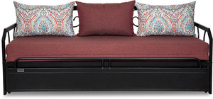 FurnitureKraft Caen Double Metal, Engineered Wood Sofa Bed
