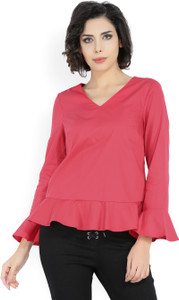 Vero Moda Casual Full Sleeve Solid Women's Red Top