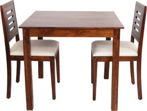 home edge jaiden solid wood 2 seater dining set(finish color - teak)