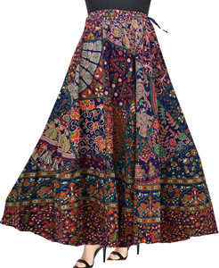 Silver Organisation Printed Women's Flared Multicolor Skirt
