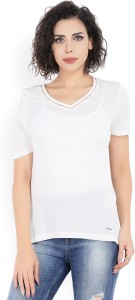 Vero Moda Casual Half Sleeve Solid Women's White Top