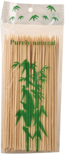 Ambassador TWI-Ambassador Bamboo Skewer Round 6 inch Bar-be-que / Sathay stick (Pack of 2 x 80) Disposable Bamboo Roast Fork Set