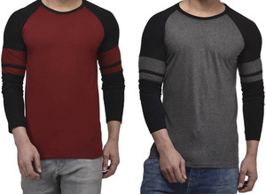 UZEE Solid Men's Round Neck Multicolor T-Shirt