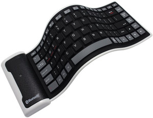 VibeX ® Portable Bluetooth Wireless Waterproof Silicone Keyboard Wireless, Bluetooth Multi-device Keyboard