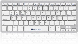 VibeX �� Compact Bluetooth Keyboard (Blade Series) Bluetooth, Wireless Multi-device Keyboard(Silver, White)