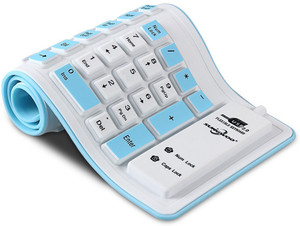 VibeX ™ 2.4GHZ Wireless Waterproof Flexible Roll Up Silicone Rubber Keyboard Wireless, Bluetooth Multi-device Keyboard