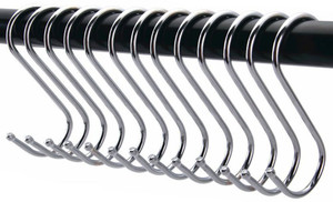 Sukot Premium Quality Cloth Hanging S Hook Hanger Stainless Steel 16 - Pronged Hook