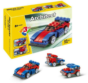 Wishkey Architect 3 in 1 Mini Speeder Car 65 Pieces Building Block Set
