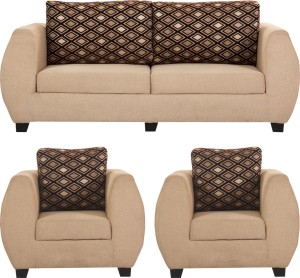 bharat lifestyle delight fabric 3 + 1 + 1 cream sofa set