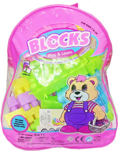 TALKING GANESHA Building Blocks with Stickers (51 Pieces)- Multi-