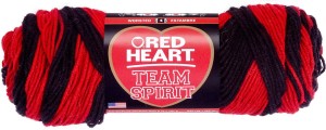 Red Heart Team Spirit Yarn - Red/Black