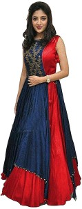 aika anarkali gown(red, blue) G029-Poonam-Red-Aika