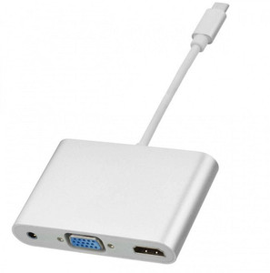 Microware USB3.1 Type-C to VGA/HDMI/3.5mm Audio Port Adapter USB C Type Cable