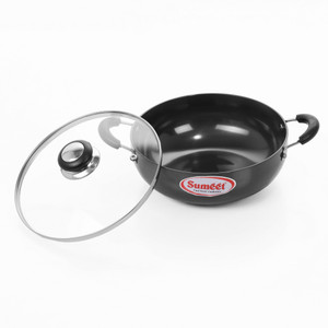 Sumeet 3mm Thick Hardanodised No. - 11 with Glass Lid Lid Deep Kadhai 1.5 L