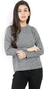 United Colors of Benetton Casual Full Sleeve Striped Women's Black, Grey Top