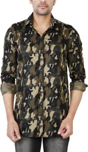 Jai Textiles Men's Military Camouflage Casual Beige Shirt