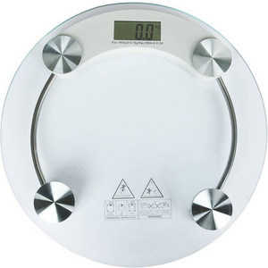 Granny Smith Personal Health Bathroom 8MM Round Transparent Glass Step-on Activation Digital Weight Machiine Weighing Scale