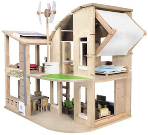 Plan toys green dollhouse with furniture outlet