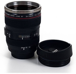 RIANZ Camera Lens shape Cup Coffee Tea Stainless Steel Thermos & Lens Lid Stainless Steel Mug
