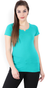 Jealous Casual Short Sleeve Solid Women Green Top