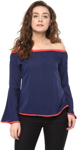 Mayra Casual Full Sleeve Solid Women's Blue Top