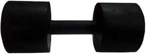 HRS Rubber Single Piece Dumbbell, 1KG (Black) Fixed Weight Dumbbell