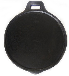 ekitchen Fully Seasoned Cast Iron + Flat Tawa Tawa 28cm cm diameter