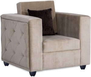 bharat lifestyle paradise premium fabric 1 seater  sofa(finish color - cream)