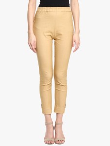 broadstar regular fit women gold trousers