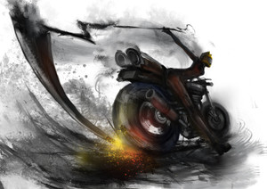 Ananyadesigns Anime bike durarara sturluson celty Wallposter