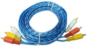 FOX MICRO 3RCA Male to 3RCA Male RWY Plugs, Composite Video & Stereo Audio Connectors Cable for DVD Players, VCR, Camcorder, Projector, Game Console and More - (Red, White, Yellow) (15Ft 5METER)-COLOR MAY VERY RCA Audio Video Cable