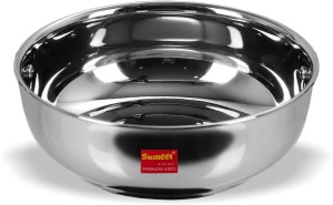 Sumeet Stainless Steel Induction Bottom (Encapsulated Bottom) Induction & Gas Stove Friendly Tasra Size No.12 Kadhai 1.9 L