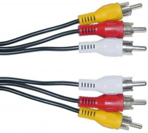 FOX MICRO 3RCA Male to 3RCA Male Stereo Audio Video Cable Gold Plated 30Feet 10 METER (COLOR MAY VERY) RCA Audio Video Cable