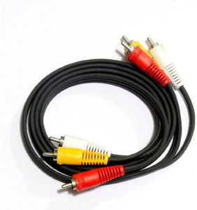 FOX MICRO 3rca to 3rca Stereo Audio Video Composite Cable Red White Yellow 15 Feet 5 METER-(COLOR MAY VERY ) RCA Audio Video Cable