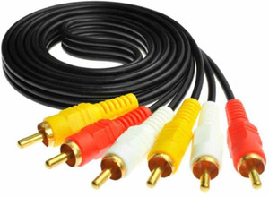 FOX MICRO 3 RCA TO 3 RCA 5 METER AUDIO VIDEO CABLE -(COLOR MAY VERY ) RCA Audio Video Cable