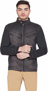 Krossstitch Full Sleeve Solid Men Denim Jacket Buy Dark Grey