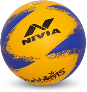 nivia star volley volleyball - size: 4(pack of 1, blue, yellow)