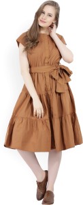 tokyo talkies women shirt brown dress TTJ6002126 TAN