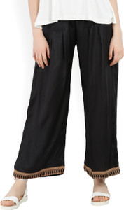 Wishful Relaxed Women Black Trousers