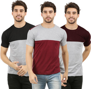 THE ARCHER Self Design Men Round Neck Multicolor T-Shirt